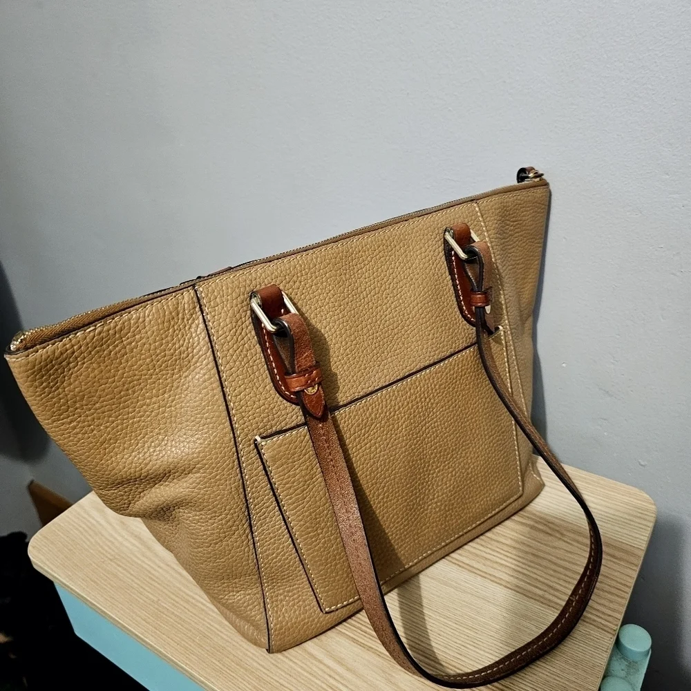 Dooney & Bourke Wexford Tan Leather Maxine Tote Bag satchel - Picture 4 of 14